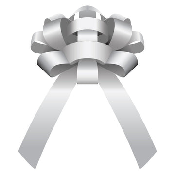 30" Shiny Vinyl Car Bow Silver w/magnet